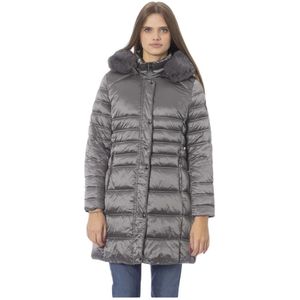 Baldinini, Mantels, Dames, Grijs, S, Polyester, Dames Bomberjack met vaste capuchon