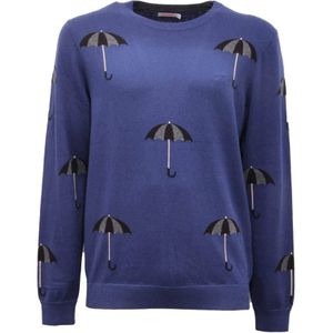 Sun68, Truien, Heren, Blauw, L, Katoen, Wol/Katoen Trui in Diep Blauw