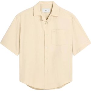 Ami Paris, Overhemden, Heren, Oranje, 2Xl, Beige Button-Up Shirt met Logo