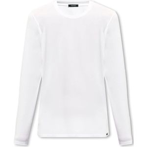Tom Ford, Tops, Heren, Wit, L, Katoen, T-shirt met Logo