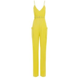 Elisabetta Franchi, Jumpsuits & Playsuits, Dames, Geel, M, Jersey Crêpe Jumpsuit