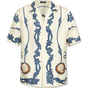 Versace, Overhemden, Heren, Beige, M, Zijden overhemd