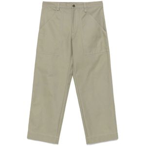 Maison Kitsuné, Broeken, Heren, Groen, W42, Katoen, Workwear Broek