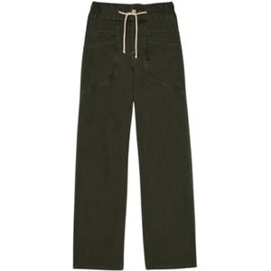 Ba&Sh, Broeken, Dames, Groen, XS, Katoen, Losse rechte broek