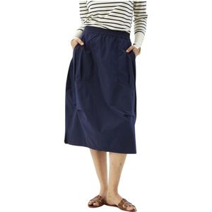 IN Front, Rokken, Dames, Blauw, S, Katoen, Navy Rok met Elastische Tailleband