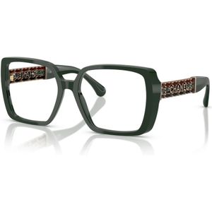 Chanel, Accessoires, Dames, Groen, 55 MM, Ch 3486Q 1702 Optical Frame