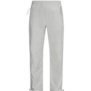 Moncler, Broeken, Heren, Wit, S, Polyester, Grijze Broek Elastische Taille Trekkoord