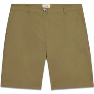 Oltre, Korte broeken, Dames, Groen, 4Xl, Katoen, Katoen Stretch Satijn Bermuda Shorts