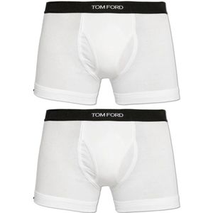 Tom Ford, Ondergoed, Heren, Wit, 2Xl, Katoen, Set van twee Logo Tailleband Stretched Slips