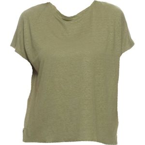 Majestic Filatures, Tops, Dames, Groen, L, Linnen, Gestreept T-shirt en Polo Set
