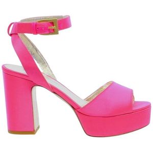Ines De La Fressange Paris, Schoenen, Dames, Roze, 40 EU, Satijn, Roze Satijnen Plateau Sandaal
