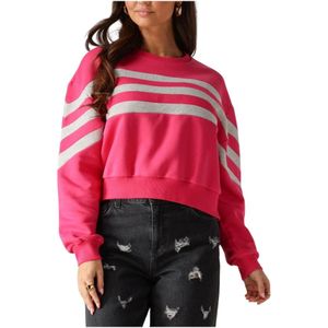 Alix The Label, Truien, Dames, Roze, L, Katoen, Geknoopte Cropped Sweater