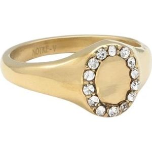 Notre-v, Accessoires, Dames, Geel, ONE Size, Ronde Strass Sieraden Ring
