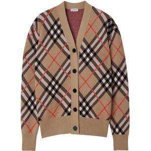 Burberry, Truien, Dames, Beige, S, Wol, V-hals vest