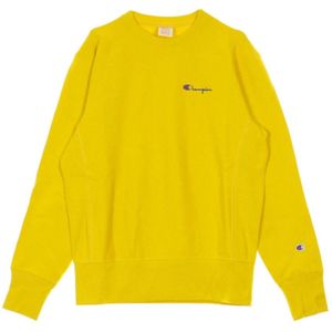 Champion, Sweatshirts & Hoodies, Heren, Geel, S, Gele Crewneck Sweatshirt Reverse Weave