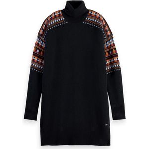 Scotch & Soda, Truien, Dames, Blauw, M, Gezellig Gebreide Jurk