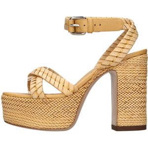 Casadei, Schoenen, Dames, Geel, 40 EU, Leer, Sandalen Geel