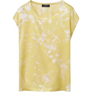 Fabiana Filippi, Tops, Dames, Geel, XS, Zijden bloes met bloemenprint in levendig geel