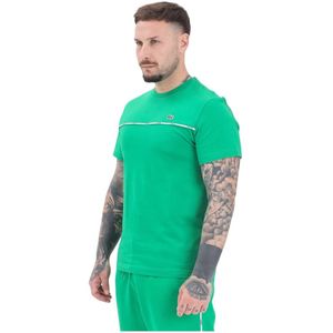 Lacoste, Tops, Heren, Groen, L, Katoen, Groene T-shirt met Krokodillenlogo