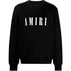 Amiri, Sweatshirts & Hoodies, Heren, Zwart, S, Katoen, Logo-Print Sweatshirt