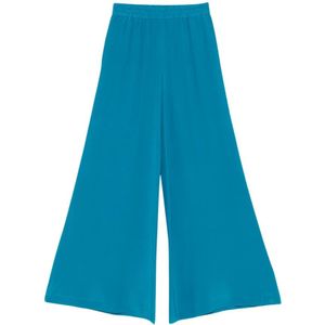 Gianluca Capannolo, Broeken, Dames, Blauw, S, Elastische Taille Palazzo Antonia Broek