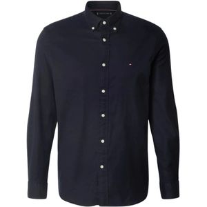Tommy Hilfiger, Overhemden, Heren, Blauw, 2Xl, Katoen, Blue Flex Brushed Solid RF Shirt