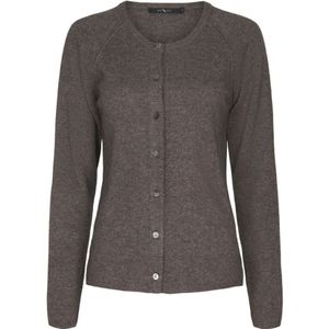 Btfcph, Truien, Dames, Grijs, L, Kasjmier, Elegante Kasjmier Cardigan Breiwerk 50067 Bruin Melange