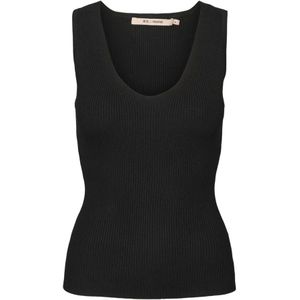 RUE de Femme, Tops, Dames, Zwart, L, Zachte Galatea Gebreide Top Zwart