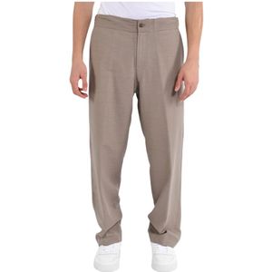 Costumein, Broeken, Heren, Grijs, XL, Lyocell broek met knoop en rits