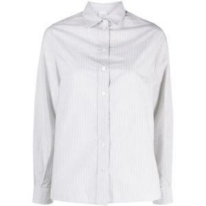 Eleventy, Blouses & Shirts, Dames, Wit, M, Katoen, Elegante Groene Shirt met Lange Mouwen