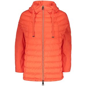Herno, Jassen, Dames, Rood, S, Katoen, Ganzendons ritsjas met capuchon