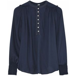 Gustav, Blouses & Shirts, Dames, Blauw, XL, Katoen, Smock Cuff Blouse