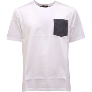 Herno, Tops, Heren, Wit, XL, Wit/Blauw Stijlvol Gebreide Trui