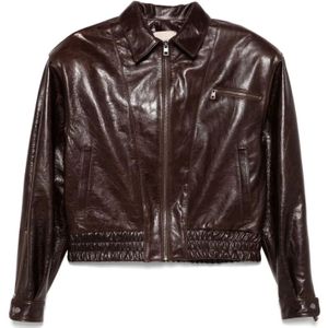 Paloma Wool, Jassen, Dames, Bruin, S, Bruine Ritsjas Klassieke Kraag