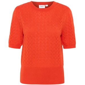 Saint Tropez, Truien, Dames, Oranje, XL, Puff Pullover Gebreide Trui