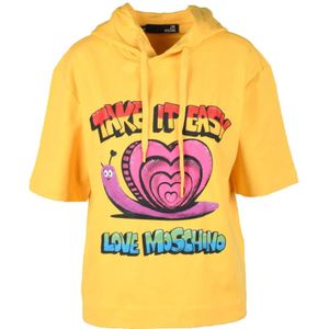 Love Moschino, Sweatshirts & Hoodies, Dames, Geel, S, Katoen, Maglia
