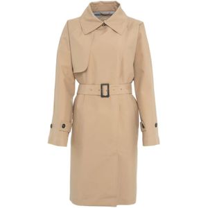 Save The Duck, Mantels, Dames, Beige, S, Waterdichte Marlene Trenchcoat met Logo