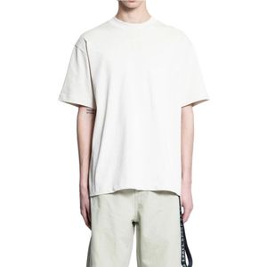 44 Label Group, Tops, Heren, Wit, XL, Katoen, Geborduurd Logo Katoenen Tee