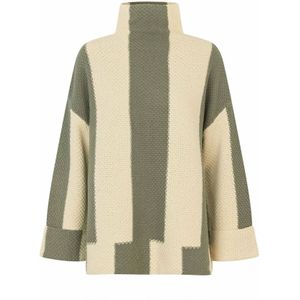 Masai, Truien, Dames, Veelkleurig, S, Kleur Blok Chunky Gebreide Top