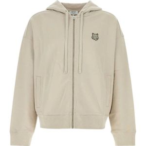 Maison Kitsuné, Sweatshirts & Hoodies, Heren, Beige, L, Katoen, Katoenen sweatshirt in Cappuccino kleur
