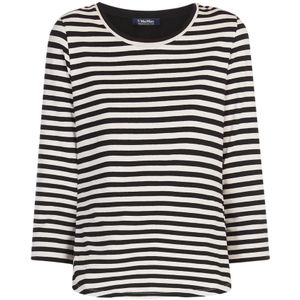 Max Mara, Tops, Dames, Zwart, M, Katoen, Boot Hals Gebreid T-shirt