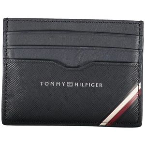 Tommy Hilfiger, Accessoires, Heren, Blauw, ONE Size, Leer, Leren kaarthouder met contrasterende details