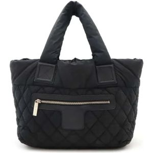 Chanel Vintage, Pre-owned, Dames, Zwart, ONE Size, Nylon, Pre-owned Nylon chanel-bags