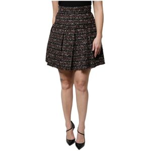 Dolce & Gabbana, Rokken, Dames, Veelkleurig, S, Tweed, Tartan Tweed Mini Rok
