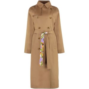 La DoubleJ, Mantels, Dames, Bruin, M, Katoen, Double-Breasted Milano Trench Coat