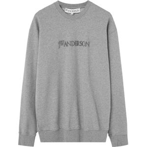 JW Anderson, Sweatshirts & Hoodies, Heren, Grijs, M, Logo Embroidery Sweatshirt