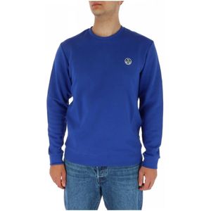 North Sails, Sweatshirts & Hoodies, Heren, Blauw, 2Xl, Katoen, Blauwe Crew Neck Sweatshirt Alle Seizoenen
