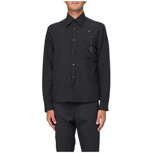 Blauer, Overhemden, Heren, Zwart, M, Zwarte Button-Up Shirt voor Mannen