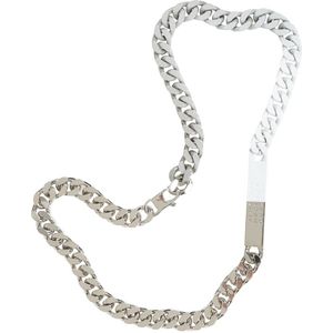 MM6 Maison Margiela, Accessoires, Dames, Grijs, ONE Size, Zilveren ketting met nummer bedels