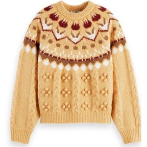 Scotch & Soda, Truien, Dames, Beige, S, Tulip Fair Isle Trui
